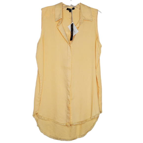 Velvet Heart Tencel Peach Sleeveless Top Frayed Hem Sz. Small - Picture 1 of 6